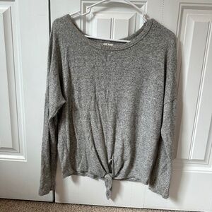 Caution to the Wind gray long sleeve top